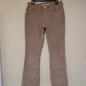 Wallflower Womens Tan Midrise Corduroy Flared Pants Size 7